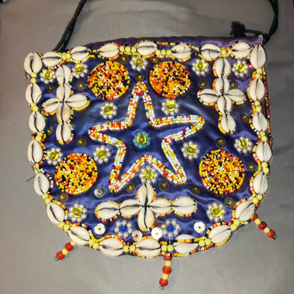 Handcrafted Morrocan Berber vintage beaded shoulder bag